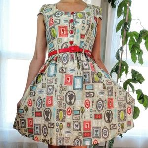 Retrolicious Modcloth Novelty Vintage Pinup Dress